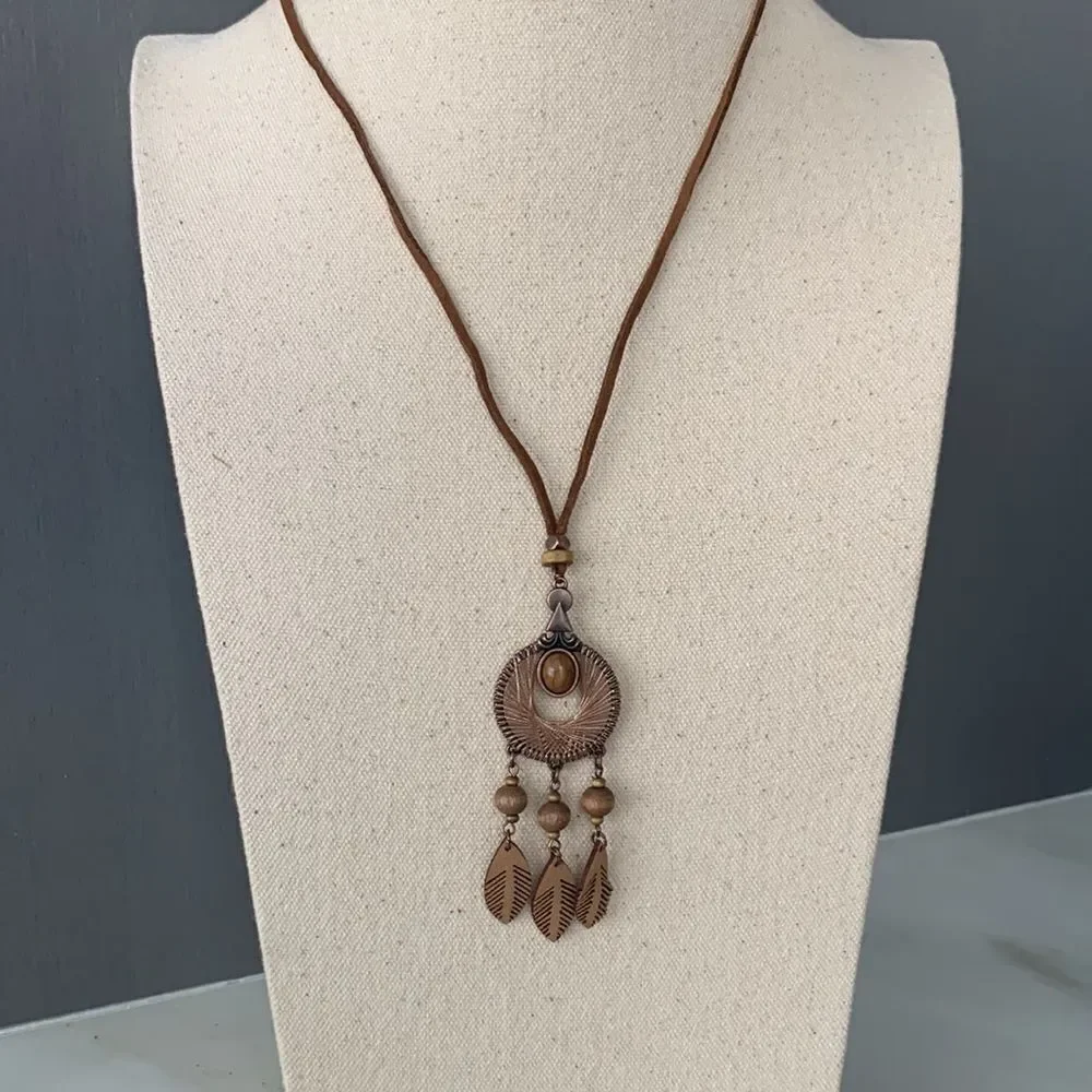 Set of 3 Men’s Boho Pendant Necklaces with Tassels